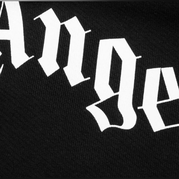 Palm Angels Curved Logo Hoodie in Black/White size L - Picture 5 of 16